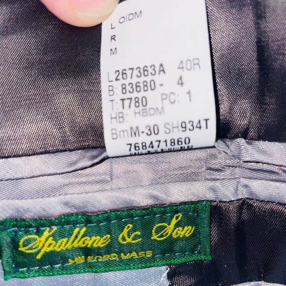 DKNY Mens M Blazer Gray Black Windowpane Plaid Suit Jacket - Picture 12 of 12